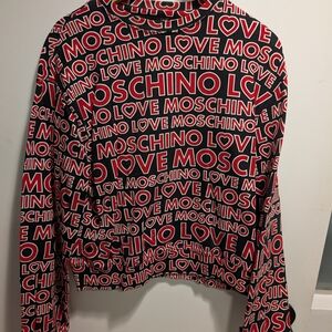 Love Moschino Red and Black Logo Sweater